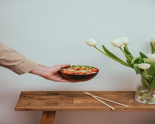 Healthy colorful fresh food bowl on a bright table